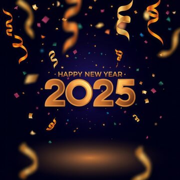 Happy new year 2025 ornaments background