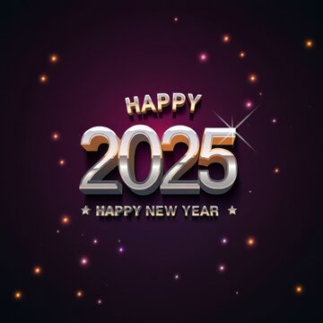 Happy new year 2025 ornaments background