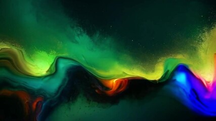 Wall Mural - Abstract waves smooth motion on gradient background for looping playback. Colorful gradient video smooth motion background