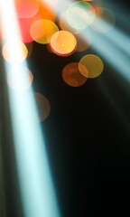 Poster - A blurry image of a light shining on a dark background. The light is casting shadows and creating a sense of depth and movement