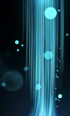 Poster - A blue stream of light with a black background. The stream of light is blue and it is long