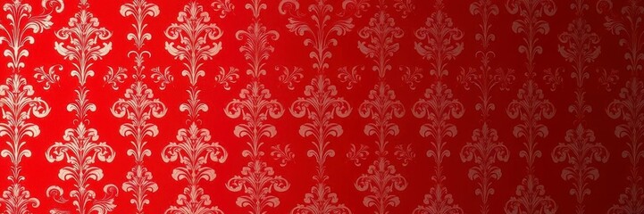 Wall Mural - Red wallpaper featuring an intricate damask pattern that adds a touch of elegance and sophistication to any room, red, backdrop