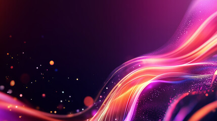 Poster - colorful abstract waves of light swirl through a dark background creating a dynamic visual experienc