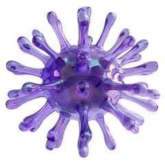 Poster - 3D Render of Colorful Virus with Tentacle-Like Protrusions