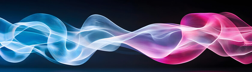 Poster - Dynamic wave patterns in vibrant colors abstract digital art conceptual space fluid motion modern visuals