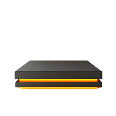 Poster - Modern Minimalist Black Platform with Subtle Orange Glow Detail