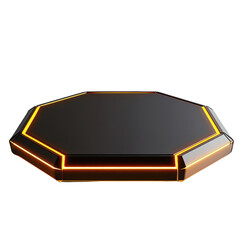 Poster - Elegant octagonal display stand with glowing edges for product showcase