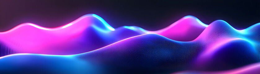 Poster - Dynamic color waves abstract digital art modern design vibrant environment close-up perspective visual innovation