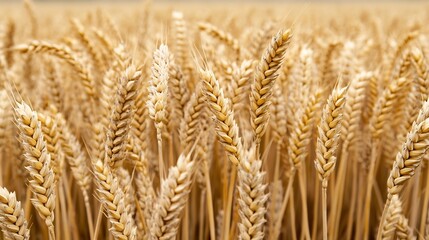 Wall Mural - Blurred Golden Wheat Field with Soft Natural Lighting and Copy Space