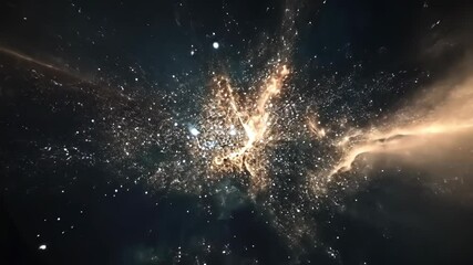 Wall Mural - Cosmic explosion showcases vibrant energy and stars dispersing in the universe