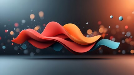Poster - Captivating abstract image featuring pulsing dynamic sound waves rhythmic patterns and a vibrant ethereal visual symphony depicting a futuristic minimalist cityscape