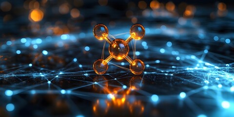 Poster - highly detailed and accurate 3d model of a technetium atom