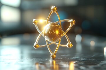 Poster - Comprehensive 3D schematic of a technetium atom