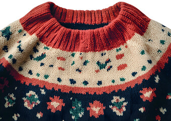 Retro Knitted Sweater Christmas Illustration in Scandinavian Style