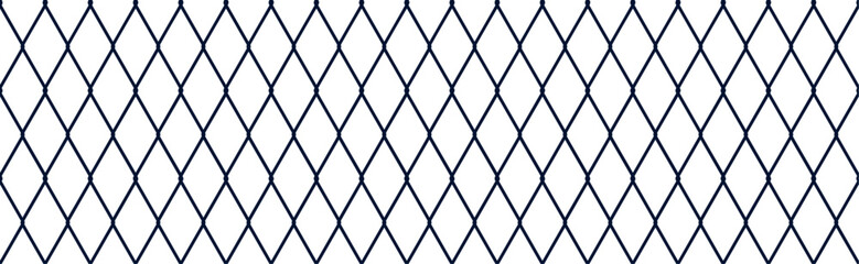 Seamless net pattern with wire mesh and grid texture. Abstract design for soccer, fishing, and sports goals in black and white. Flat vector illustration isolated on white background.
