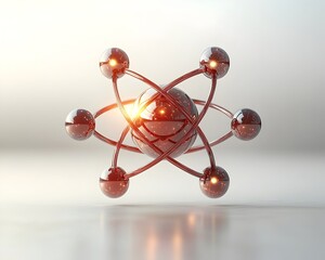 Poster - Detailed cutaway schematic of the inner workings and molecular structure of a technetium atom