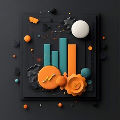 Poster - stylized data visualization showcasing consumer preference trends through an abstract geometric comp