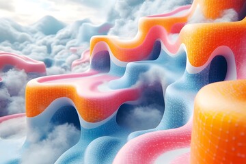 Poster - Boundless Digital Playground of Vibrant Shapes and Colors   Visualizing the Imaginative Potential of AI Driven Art and Design