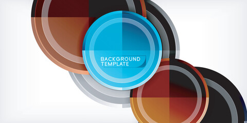Poster - Abstract background - multicolored circles, trendy minimal geometric design, vector illustration