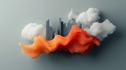 Poster - Stylized and visually captivating data visualization showcasing the frequency and evolution of fashion trends featuring a vibrant color palette dynamic composition