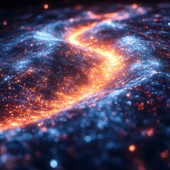 Poster - Luminous Digital Dreamscape with Swirling Particles and Holographic Elements Symbolizing the Potential of Intelligence and the Future of Technology