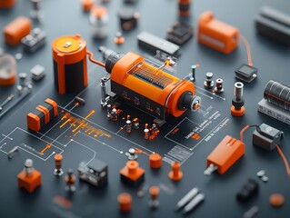 Poster - Detailed Technical Visualization of a Chemical Sensor s Frequency Response Signals Precise Engineering Infographic Showcasing Data Visualization of Sensor Output Measurements