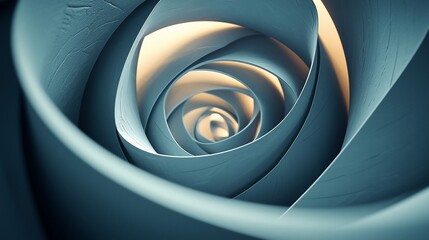 Aufkleber - Abstract swirling teal spiral with glowing center.