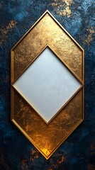 Poster - Minimalist Golden Geometric Framed Sign with Blank White Center for Design and Branding
