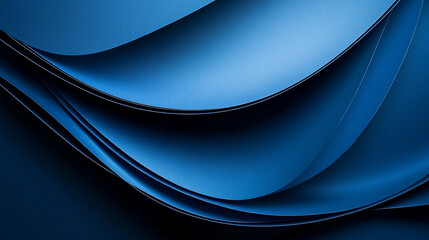 Poster - Abstract blue curves create a sense of depth and motion in a vibrant composition