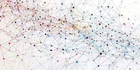 Poster - Abstract Network Visualization: Interconnected Nodes and Lines