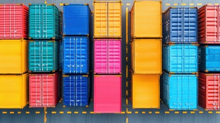 Poster - Overhead view of a large distribution center aerial perspective on logistics operations