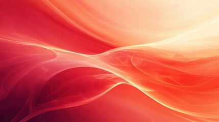 Poster - Ethereal Red and Orange Abstract Background with Soft Flowing Lines