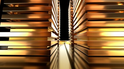 Fototapete - Golden Glass abstract background .Digital futurist cyber space design, cyberpunk technology, Virtual reality, science fiction matrix, science light circle wallpaper, vector template	