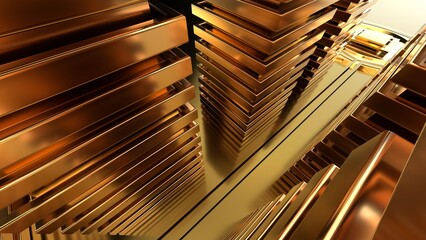 Fototapete - Golden Glass abstract background .Digital futurist cyber space design, cyberpunk technology, Virtual reality, science fiction matrix, science light circle wallpaper, vector template	