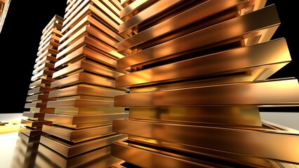 Fototapete - Golden Glass abstract background .Digital futurist cyber space design, cyberpunk technology, Virtual reality, science fiction matrix, science light circle wallpaper, vector template	
