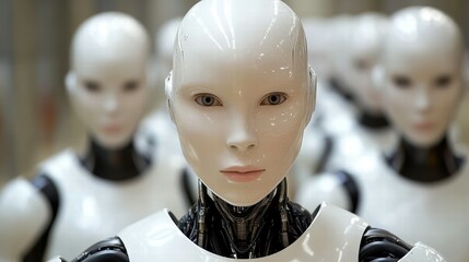 Poster - Smart warehouse robots enhancing logistics efficiency in automated industrial environments