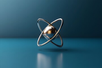 Poster - technetium atom visualized in minimalist 3d representation highlighting its unique electron and impo