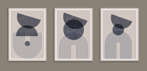 Wall Mural - mid-century modern minimalist abstract aesthetic illustration and wall art decoration vector.