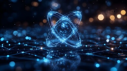 Poster - Technetium Atom Visualization in Minimalist Geometric Shapes Emphasizing its Unique Electron and Importance in Medical Imaging and Treatment