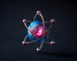 Poster - Highly detailed cutaway model of a technetium atom