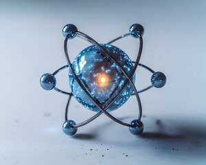 Poster - Detailed cutaway model of a technetium atom