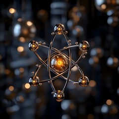 Poster - hyper detailed 3d representation of a technetium atom