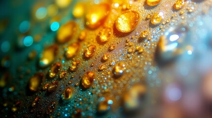 Wall Mural - A close up of water droplets on a glass surface