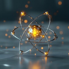 Poster - detailed 3d model of a technetium atom showcasing its electron shell structure and critical role in 
