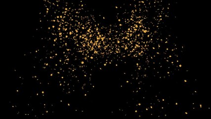 Confetti party explosion effect Glitter double of festive particles background. Party Cracker confetti star particle. holiday event transition, revealer, logo title festival Christmas, Diwali, Ramadan