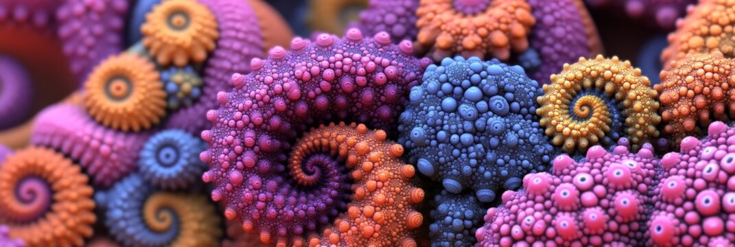 Abstract Fractal Forms Intricate and Organic Structures Explored Through Digital Art