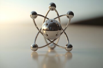 Poster - Comprehensive 3D schematic of a technetium atom