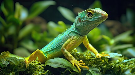 vibrant green lizard