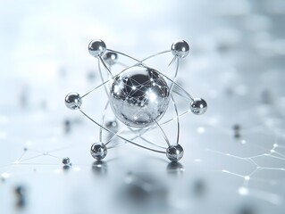Poster - Detailed cutaway diagram revealing the intricate internal structure and diverse medical applications of the radioactive technetium atom