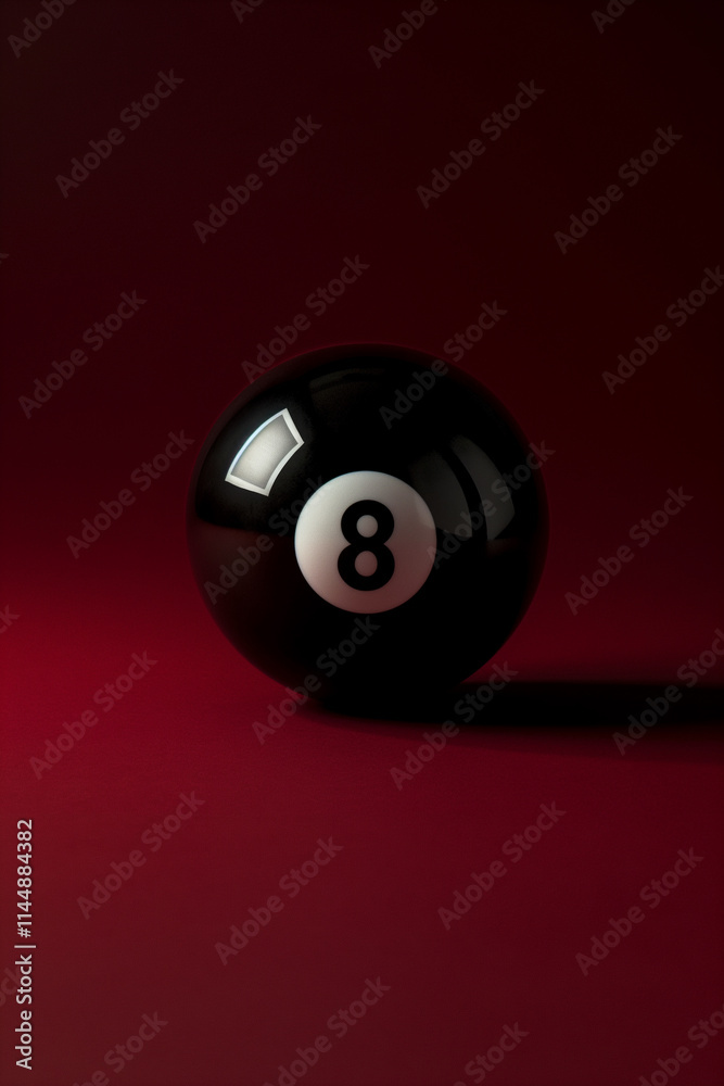 Red Magic Seven Magic 8 ball on a dark red background, fortune telling Stock Photo ...